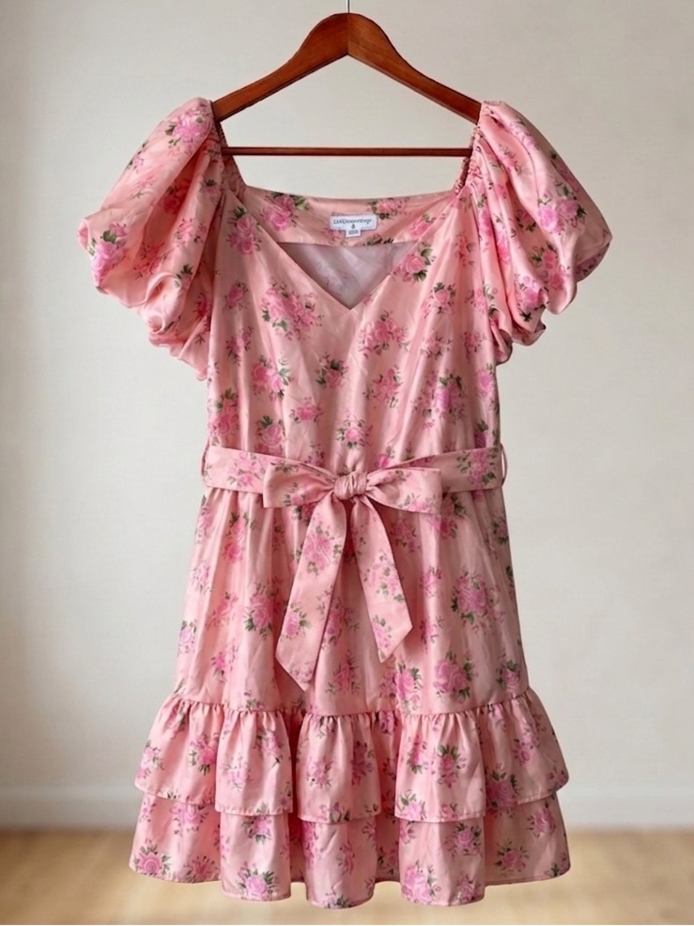 LoveShackFancy Target Pink Floral Puff Sleeve Dress Plus Size 20W Coquette